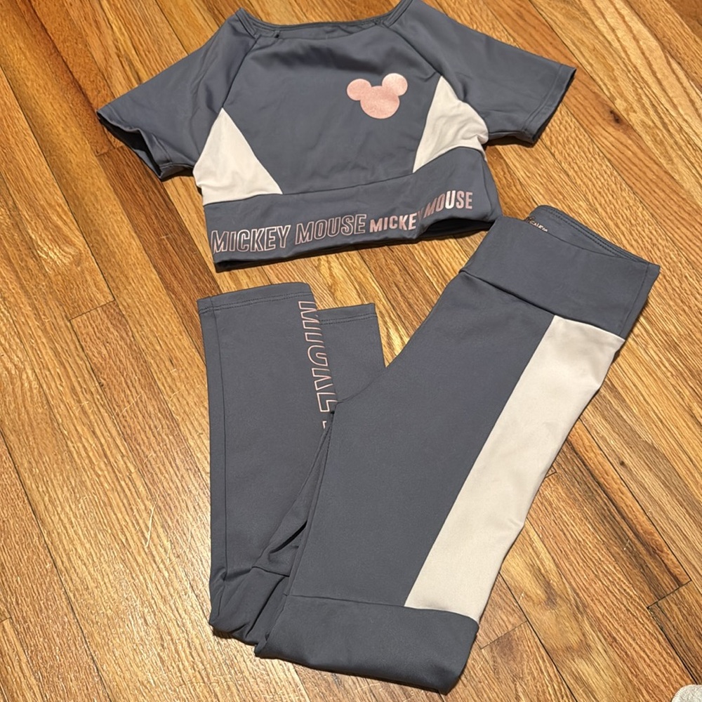 Kids Disney x Zara Gray and Pink Leggings